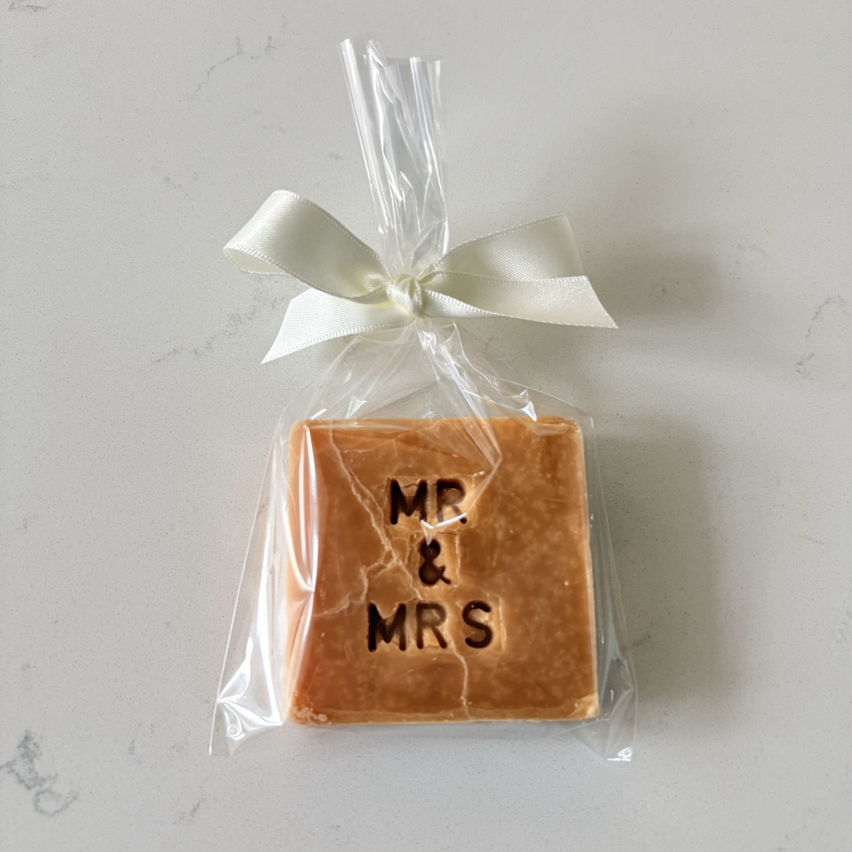 Mr and Mrs Sharing Square tablet wedding favours