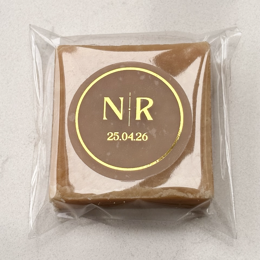 Tablet Square in Bag with Foiled Sticker wedding favours